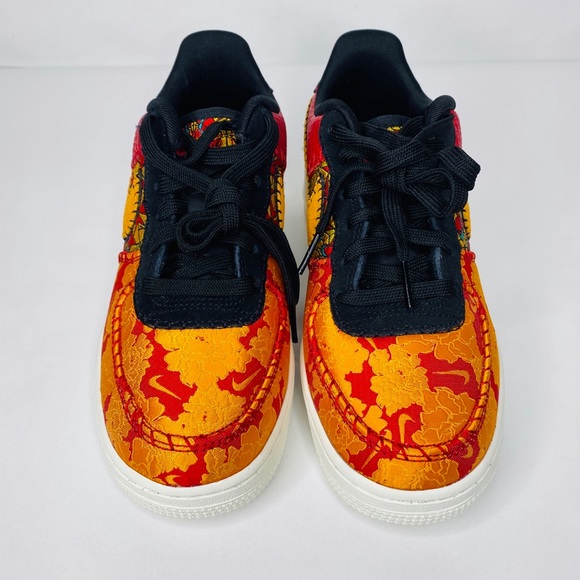 Nike Air Force 1 GS "Chinese New Year" Red Gold - Picture 1 of 10